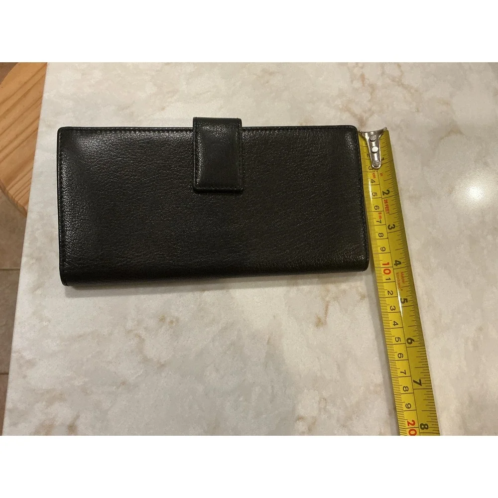 Gucci Black Pebbled Leather Continental Wallet with‎ Red & Blk Ribbon Bow Detail - Picture 2 of 16